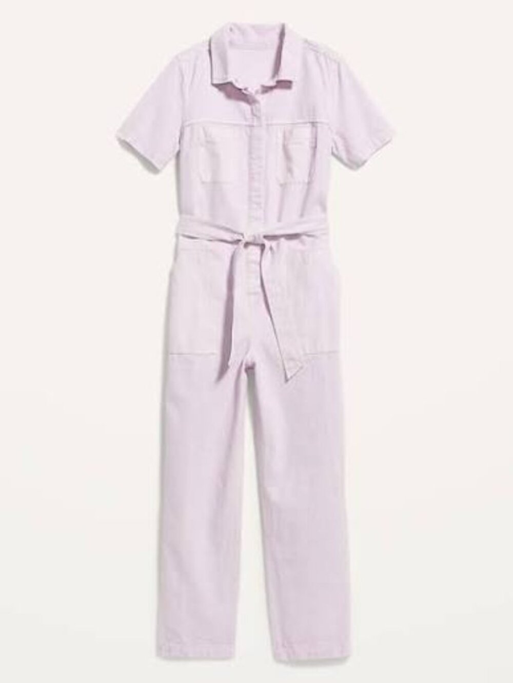 Old Navy Short-Sleeve Cropped Tie-Belt Utility Non-Stretch Jean